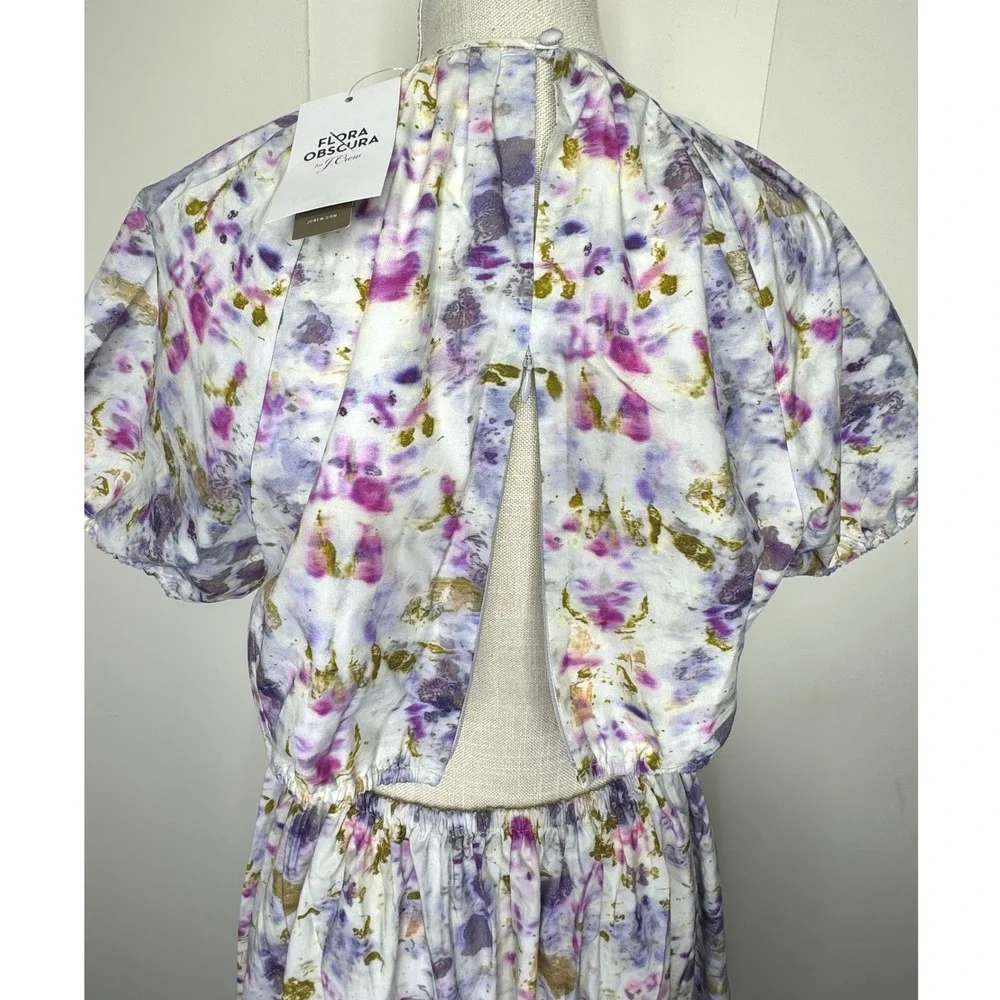 Flora Obscura x J. Crew Side Cut-Out Dress Kaleidoscope 12 NEW
